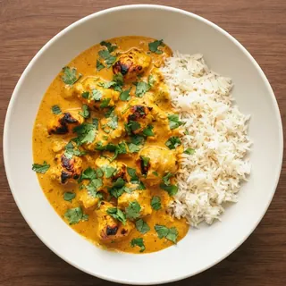 Chicken tikka masala with rice