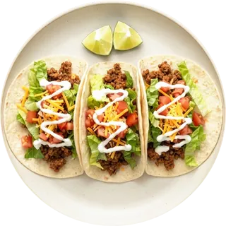 Beef tacos with lime